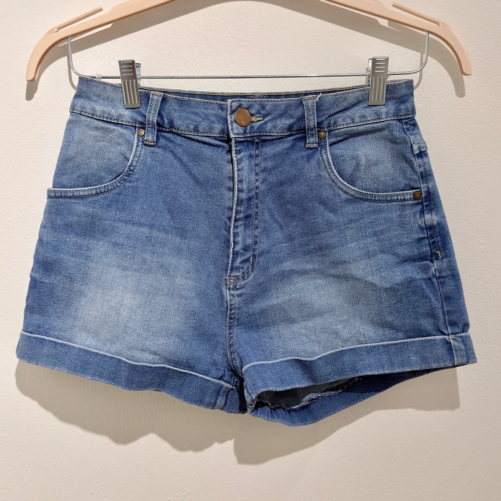 Cotton On High Classic High Rise Cuffed Denim Shorts Size 8